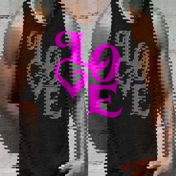 Pink Love ピンクカラーグラフィック タンクトップ 彼への贈り物