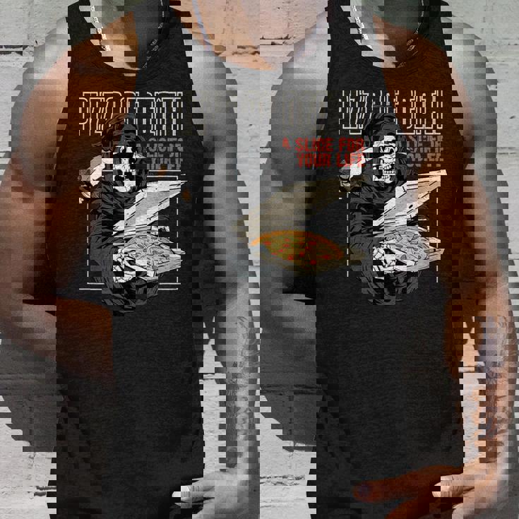 Pizza Of Death Pie Till I Die Grim Reaper Pizza Love タンクトップ 彼への贈り物