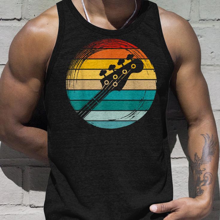 Retro Bajista Rockero Músico Instrumento Música Bajo Camiseta sin mangas Regalos para él