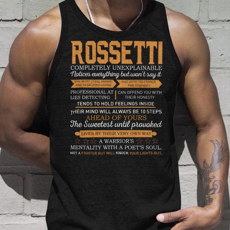 Rossetti Completely Unexplainable Notices Everything But Won’T Say It Name Tank Top Gifts for Him