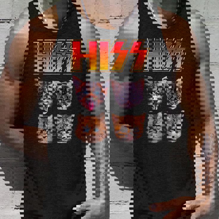 Hiss Cat Cat Lover Kittens Rock Music Cat Hiss タンクトップ 彼への贈り物