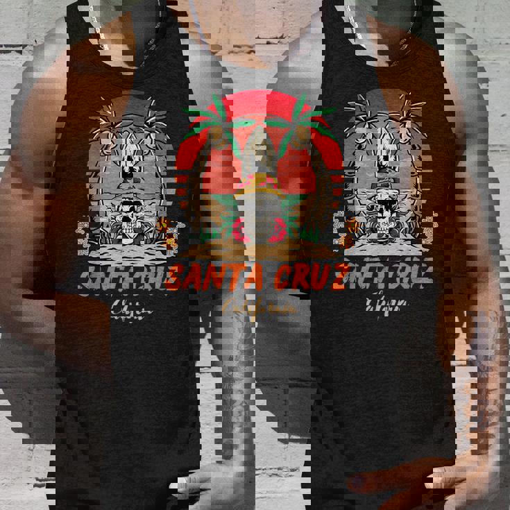 Santa Cruz カリフォルニア ヴィンテージ スケルトン サーファー サンタクルーズ タンクトップ 彼への贈り物