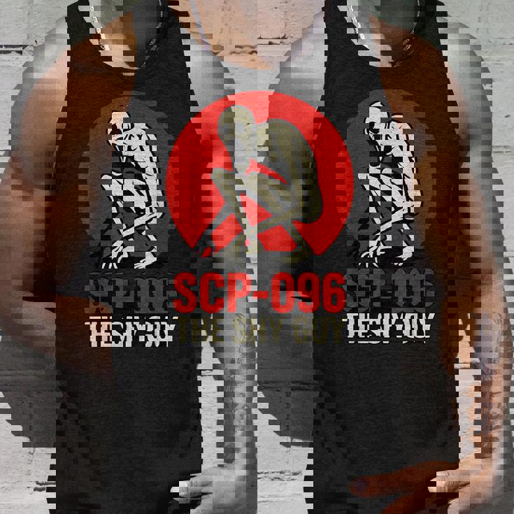 Scp-096 「シャイガイ」ホラーアートデザイン タンクトップ 彼への贈り物