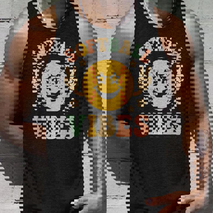 Softballibes 星目スマイル ポジティブソフトボール タンクトップ 彼への贈り物