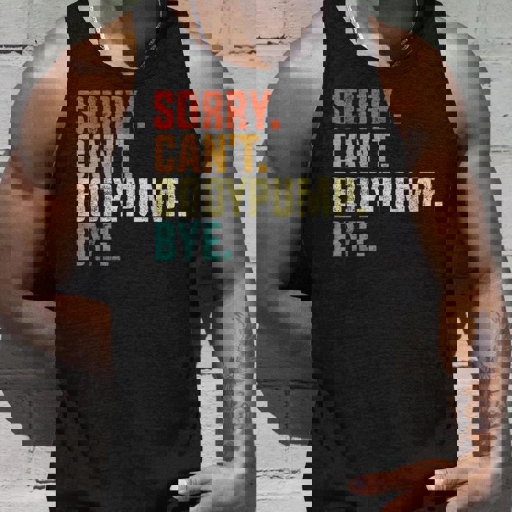 Sorry Can't Bodypump Bye 面白い ワークアウト ジム フィットネス ヴィンテージ タンクトップ 彼への贈り物