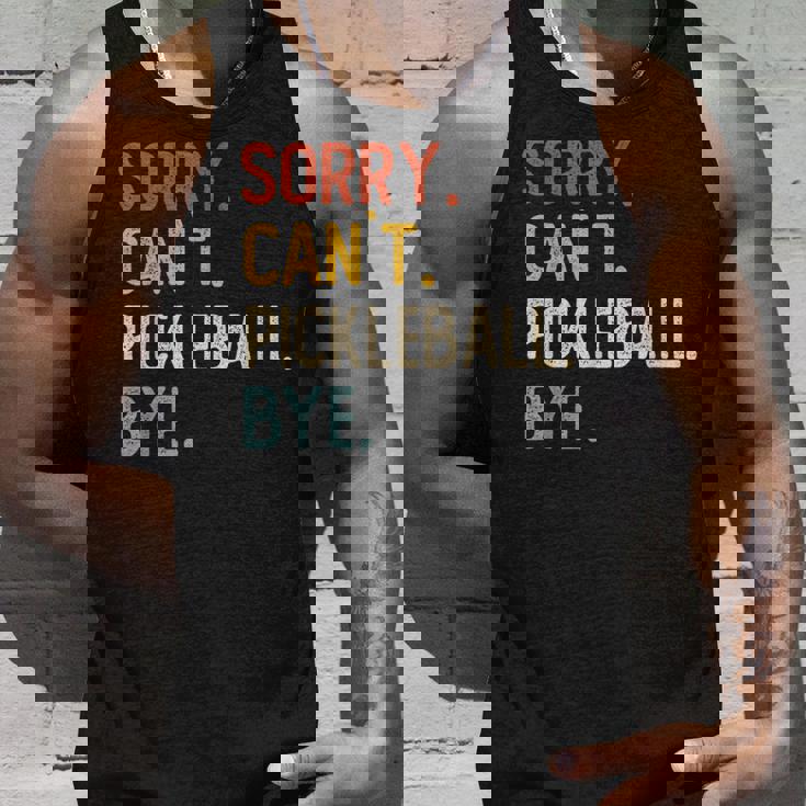 Sorry Can't Pickleball Bye 面白いピックルボール愛好家 タンクトップ 彼への贈り物