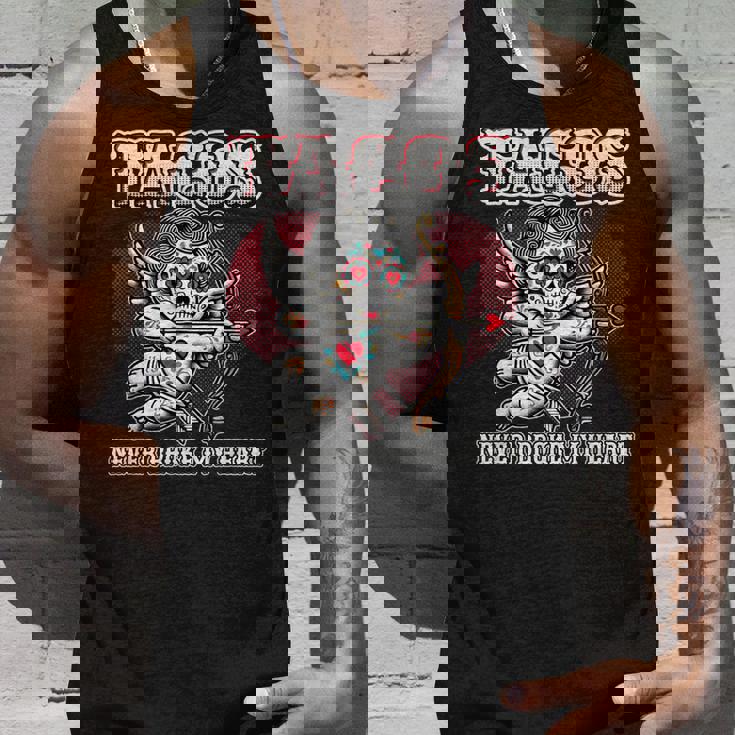 Taco Lovers バレンタインデー シュガースカル キューピッド メキシカンアート タンクトップ 彼への贈り物