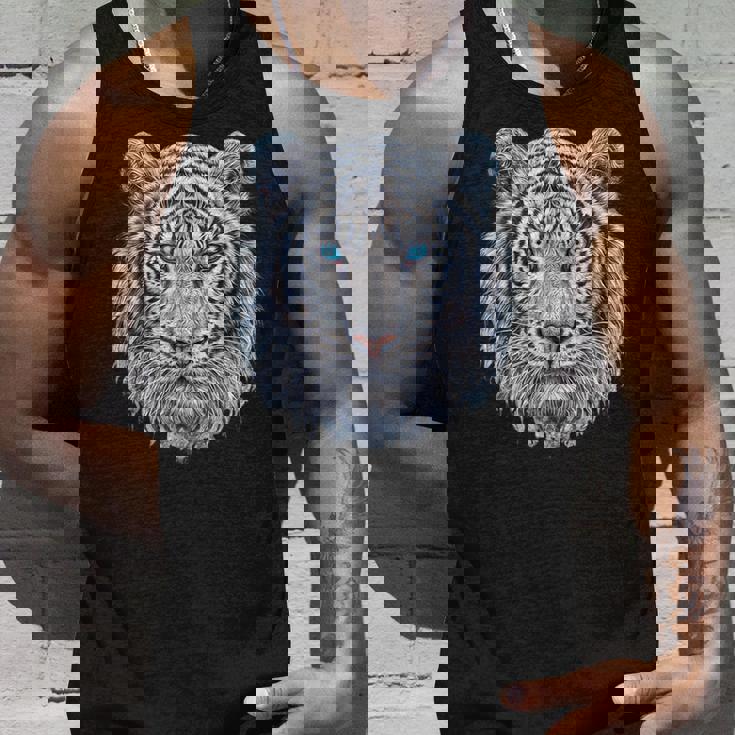 Tiger Lover 青い目の動物 ホワイトタイガー タンクトップ 彼への贈り物