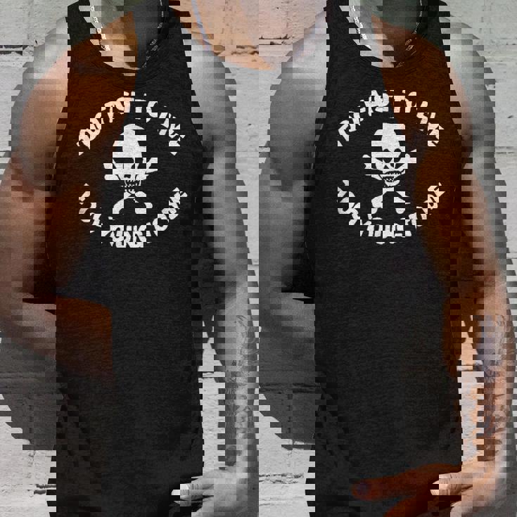 Too Fast To Live Too Young To Die プリント タンクトップ 彼への贈り物