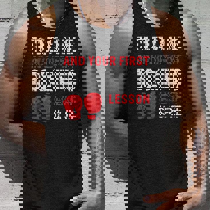 Touch Me And Your First Boxing Lesson Is Free マーシャルアーツ タンクトップ 彼への贈り物