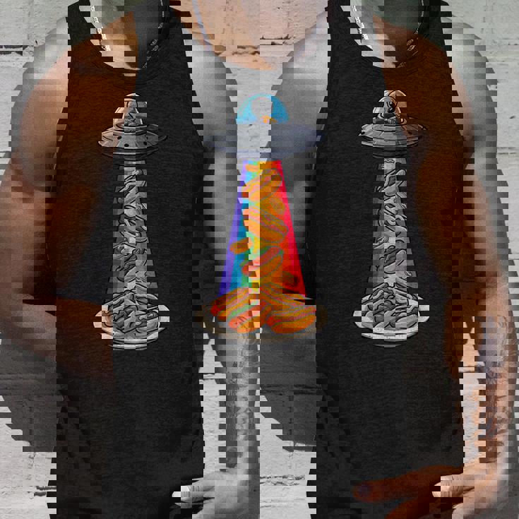 Ufo 誘拐ホットドッグ ムーンデー エイリアン 空飛ぶ円盤 ソーセージ タンクトップ 彼への贈り物