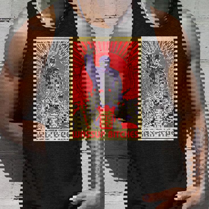 Wassup Bitches 毛沢東 中国共産主義宣伝ポスター タンクトップ 彼への贈り物