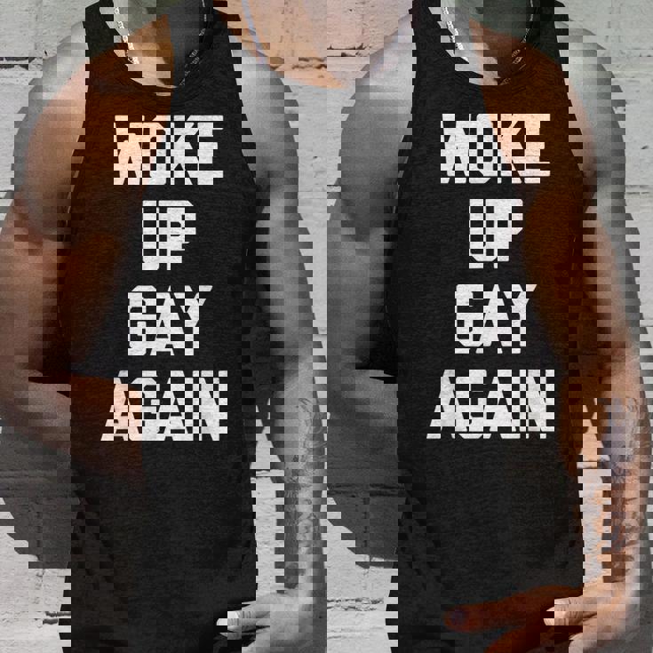 Woke Up Gay Again ayingarcastic Gay Pride Gay タンクトップ 彼への贈り物