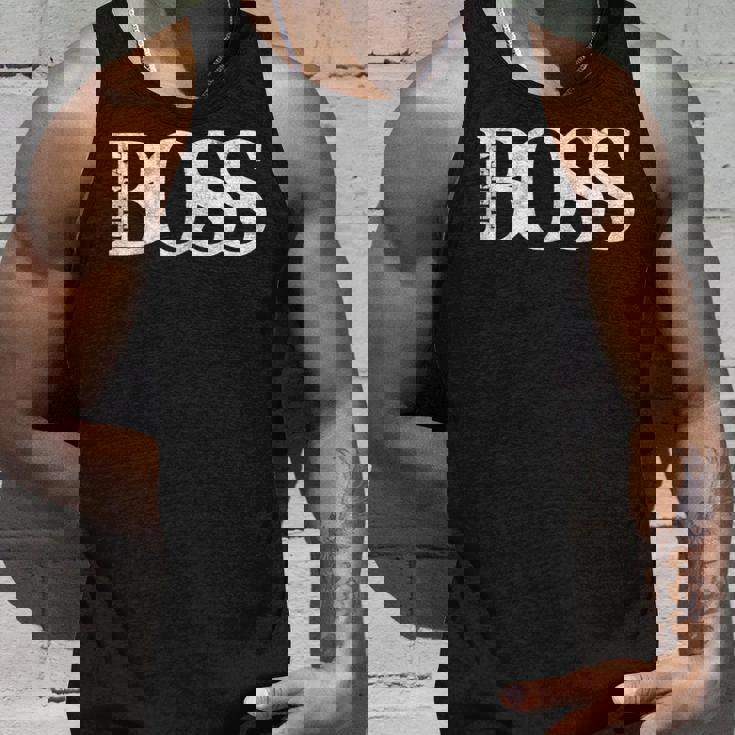 「The Real Boss」メンズ&レディース アンティーク調グラフィックtシャツ タンクトップ 彼への贈り物