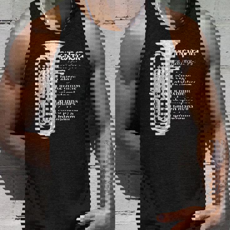 「Euphoria」吹奏楽のためのユーフォニアムユーモア 面白いユーフォニアム タンクトップ 彼への贈り物