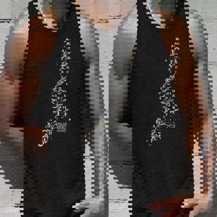 【ト音記号】音楽 ト音記号 イラスト トライバル風 メンズ レディース キッズ お揃いコーデ 丸襟 タンクトップ 彼への贈り物