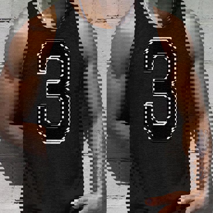 【両面プリント・表裏】3 数字 背番号・胸 ユニフォーム ナンバー【ブラック／黒の文字】スポーツ 部活 チーム 野球 タンクトップ 彼への贈り物