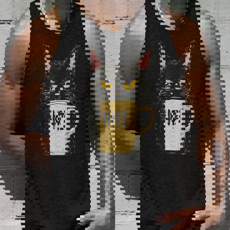 おかしな猫 コーヒーマグと黒猫 Nope タンクトップ 彼への贈り物