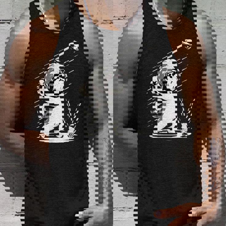 おもしろtシャツ シーズー ゴルフ 犬 子犬 メンズ 犬好きグッズ かわいい おもしろ 服 タンクトップ 彼への贈り物