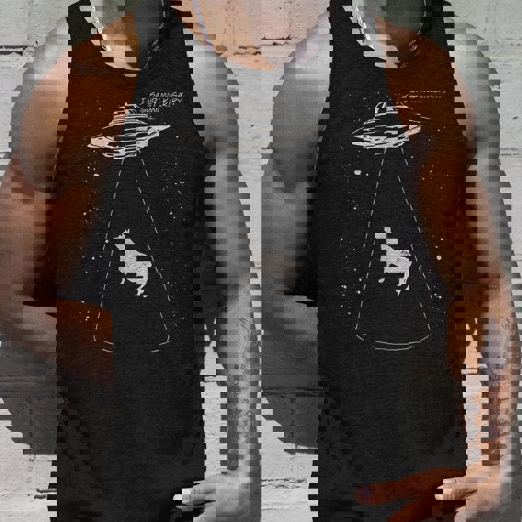 おもしろい エイリアン 牛 誘拐 ゲットミルク Ufo フライングソーサー タンクトップ 彼への贈り物