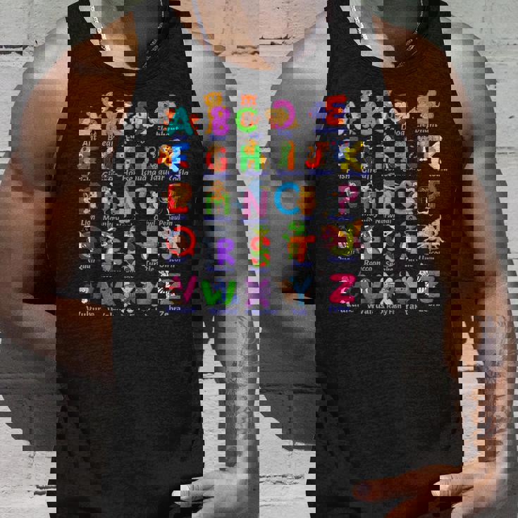 おもしろアルファベット動物新学期abc学習ギフト タンクトップ 彼への贈り物
