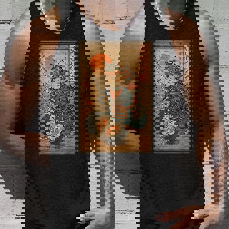 おもしろ寿司 侍猫 道場 夕日 浮世絵 漫画 漢字アート タンクトップ 彼への贈り物