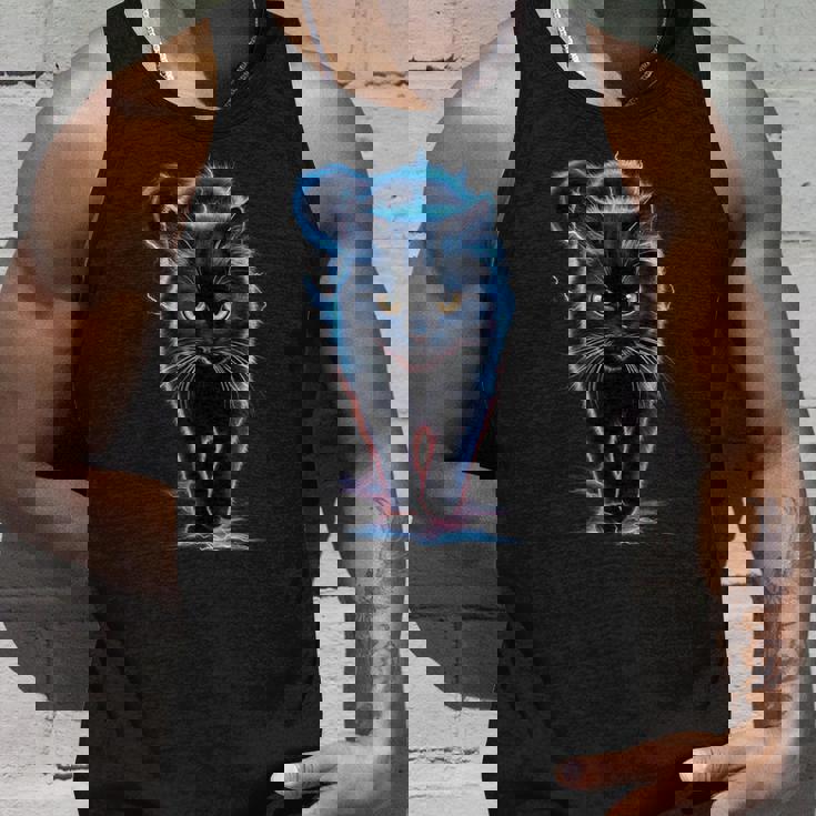 おもしろ猫 稲妻 黒猫 タンクトップ 彼への贈り物