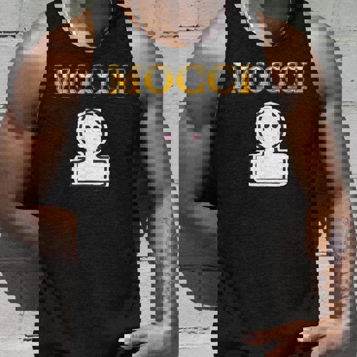 おもち Mocci 餅『おやつ ポップ』ブランド ロゴ パロディ お菓子 おやつ 面白い かわいい タンクトップ 彼への贈り物