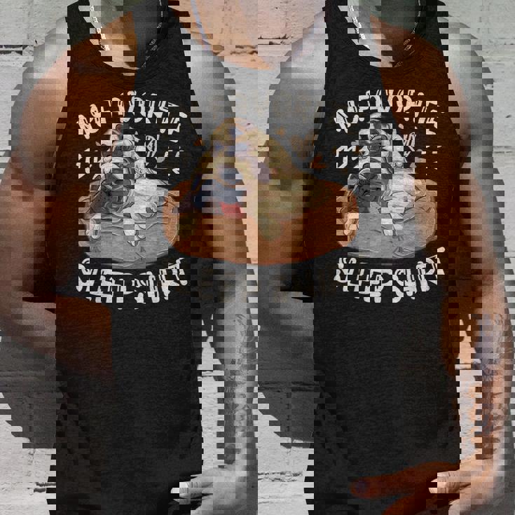 お気に入りのスリープ シャツ、パグ犬と子犬 タンクトップ 彼への贈り物