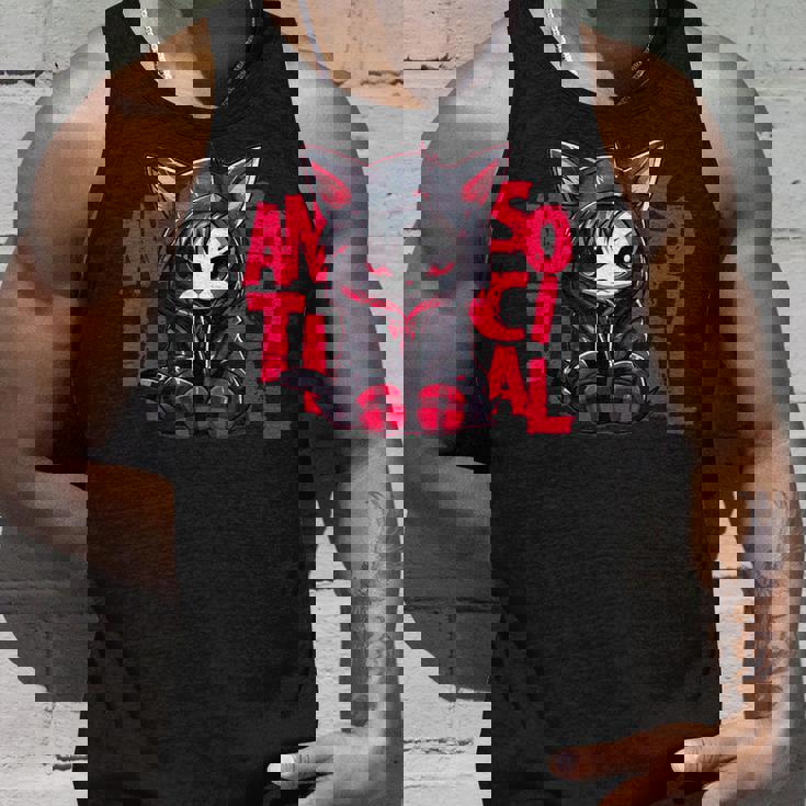 かわいい アニメ ゴシック 猫 ちび反社会的 メンヘラ グランジ タンクトップ 彼への贈り物