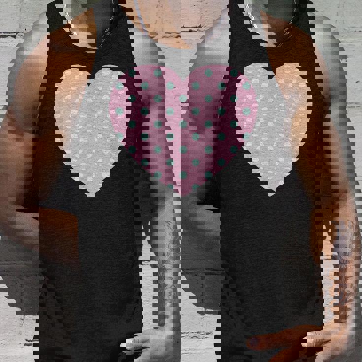 かわいい ライトブルー ピンク 水玉模様 ミニマリスト グラフィック タンクトップ 彼への贈り物