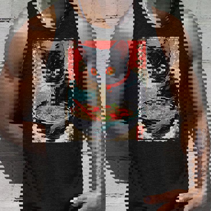 かわいい 黒猫 ラブ ラーメン カワイイ ねこ アニメ 日本語 タンクトップ 彼への贈り物