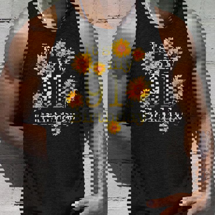 かわいいひまわり Its My 91歳の誕生日 91歳の誕生日 タンクトップ 彼への贈り物