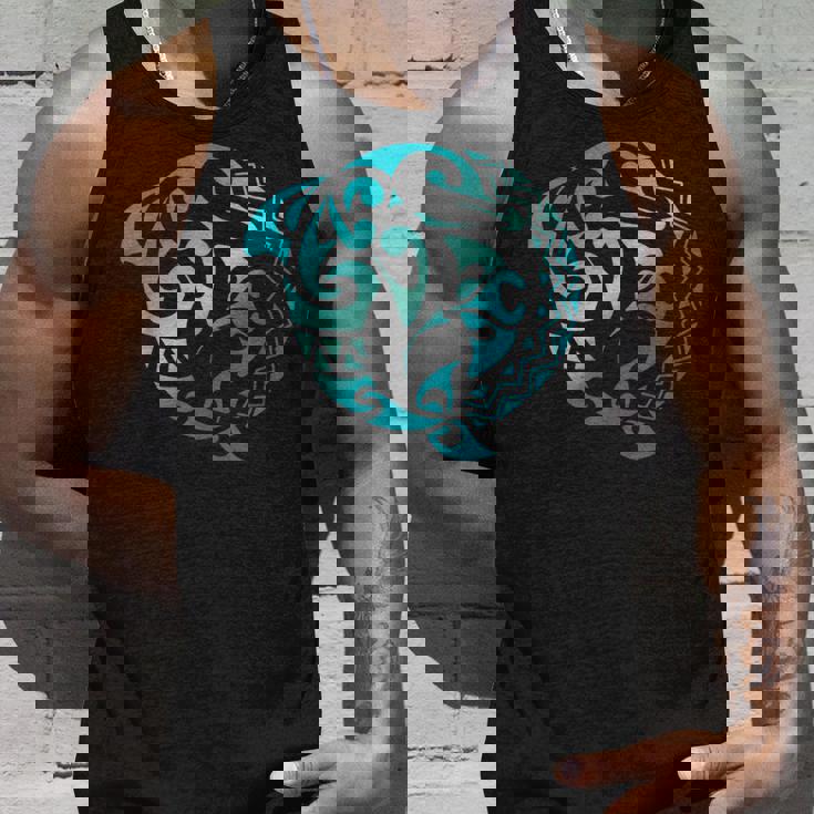 かわいいイルカ マンタレイ トライバル ハワイアン 海 海 恋人 タンクトップ 彼への贈り物