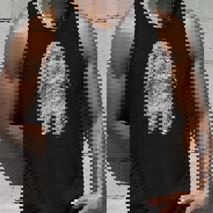 かわいいウサギの耳 座っているロップスケッチ タンクトップ 彼への贈り物