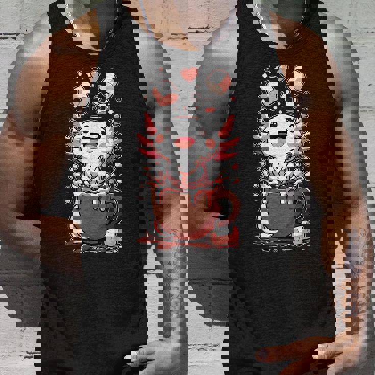 かわいいウーパールートル ホット チョコレート マシュマロ チョコレート ウーパールーパー タンクトップ 彼への贈り物