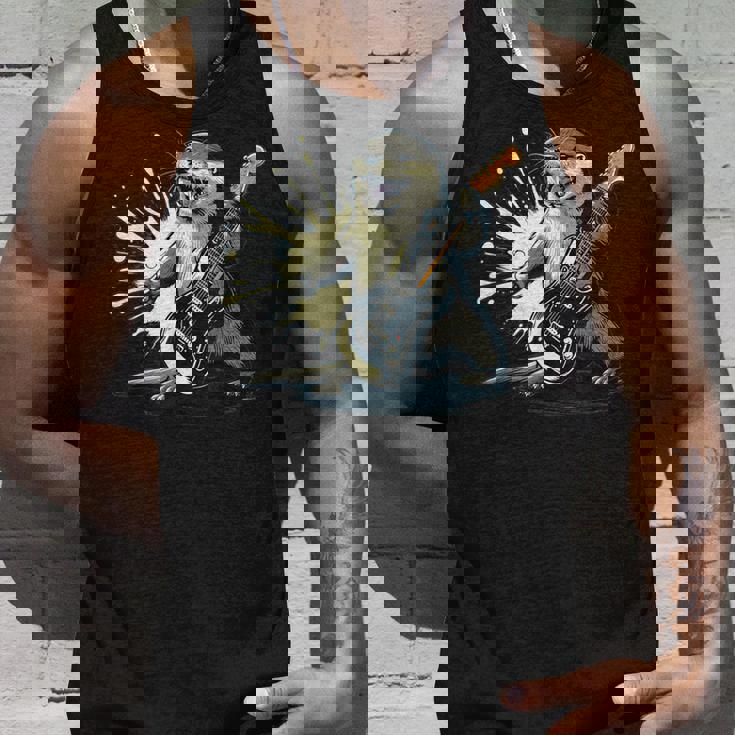 かわいいカワウソの顔のコスチューム エレキギター付き 音楽ファン向け タンクトップ 彼への贈り物