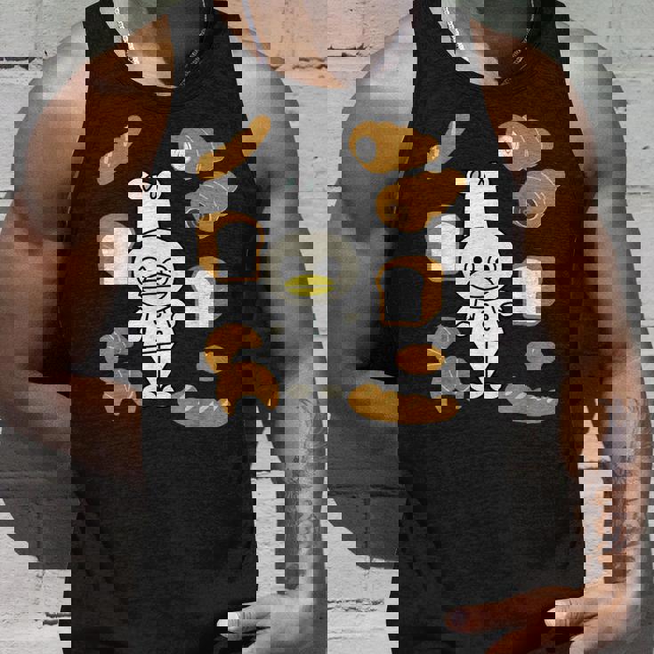 かわいいコックさん パン屋さん編 鳥 フランスパン クロワッサン チョコレートコルネ 食パン 料理 おいしい おもしろ タンクトップ 彼への贈り物