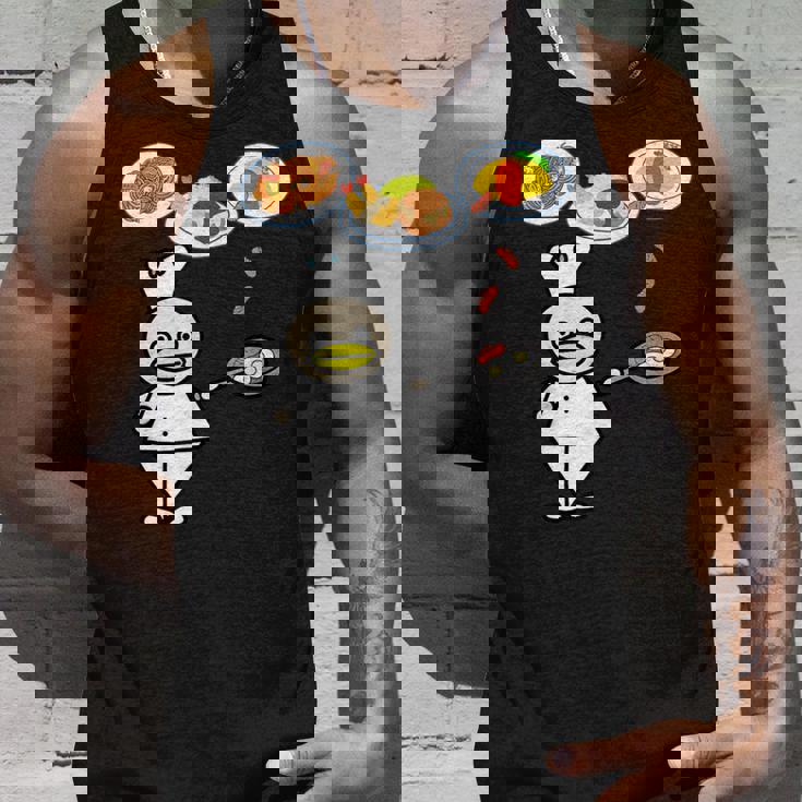 かわいいコックさん 洋食屋さん オムライス ナポリタン ハンバーグ エビフライ ウィンナー フライパン おもしろ タンクトップ 彼への贈り物