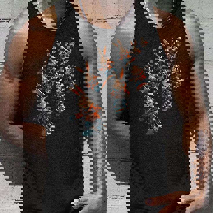 かわいいスノーボードウサギの漫画アート タンクトップ 彼への贈り物