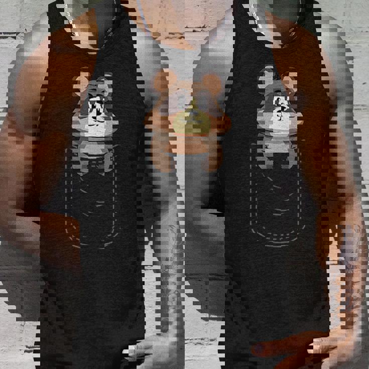 かわいいタヌキ胸ポケット タンクトップ 彼への贈り物