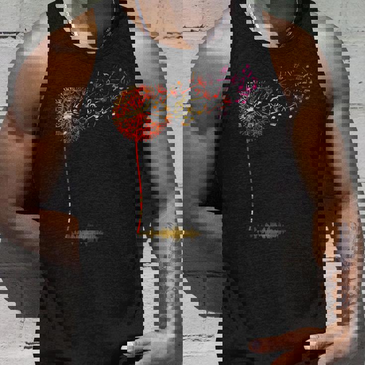 かわいいタンポポ 音符付き 花 男女兼用 音楽 タンクトップ 彼への贈り物