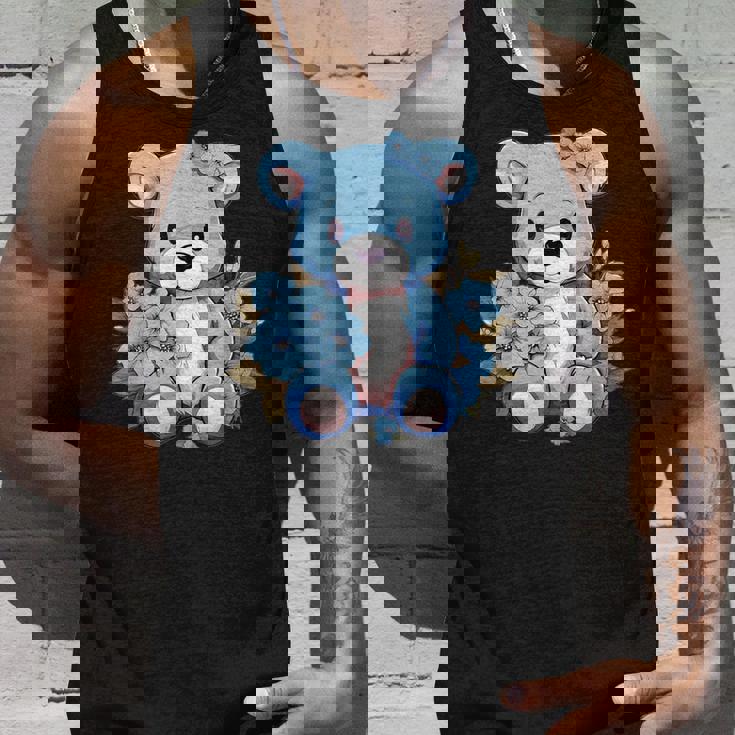 かわいいテディベアと花と一緒に I テディベア タンクトップ 彼への贈り物