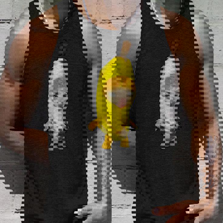 かわいいバナナ猫 ハッピーバナナキャットミーム キティ 猫好きミーム タンクトップ 彼への贈り物