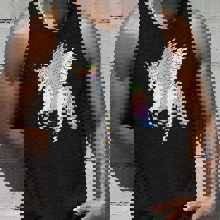 かわいいペガコーン フライングホース レインボー ユニコーン ペガサス タンクトップ 彼への贈り物