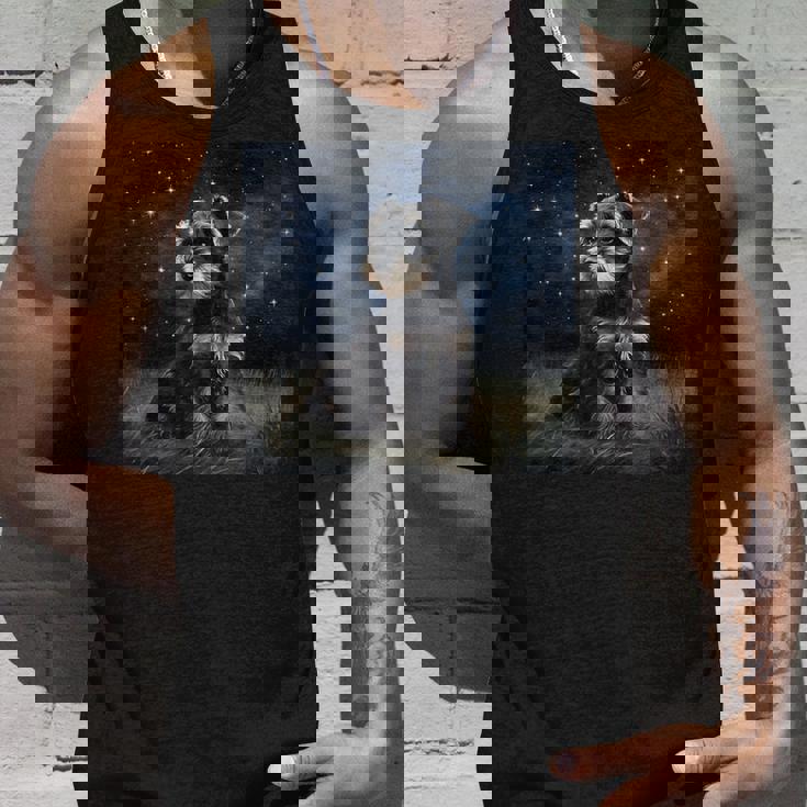 かわいいミニチュアシュナウザーの星空の犬 夜の絵画 タンクトップ 彼への贈り物