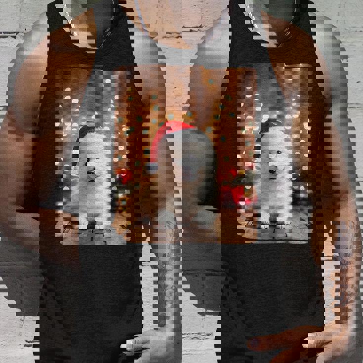 かわいい子犬の動物のクリスマス–サモエド犬のグラフィック タンクトップ 彼への贈り物