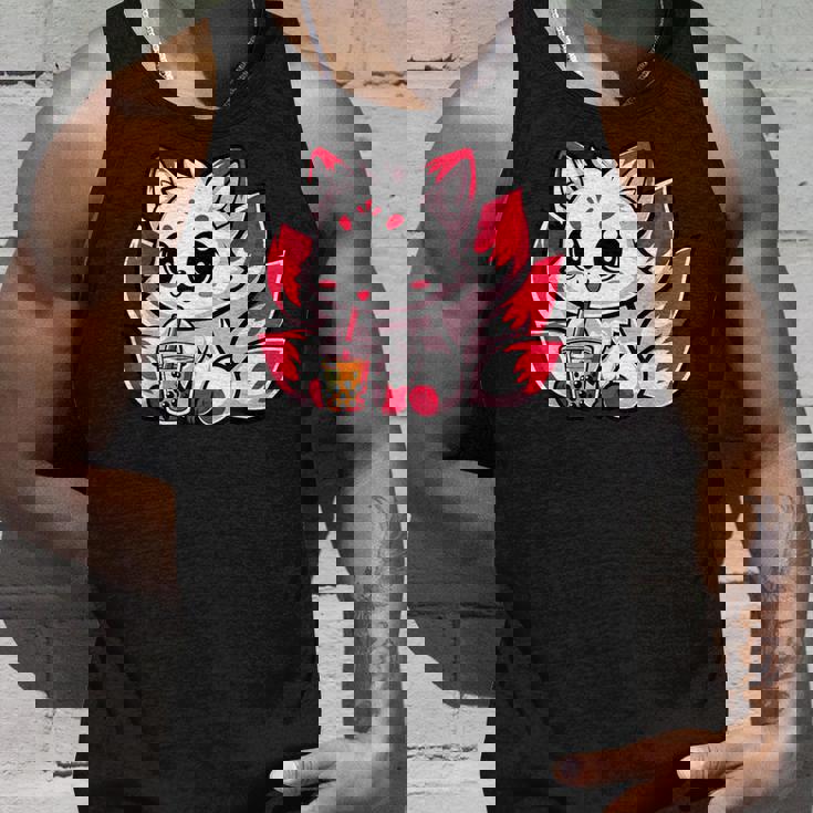 かわいい日本のキツネ九尾キツネボバティーアニメ タンクトップ 彼への贈り物