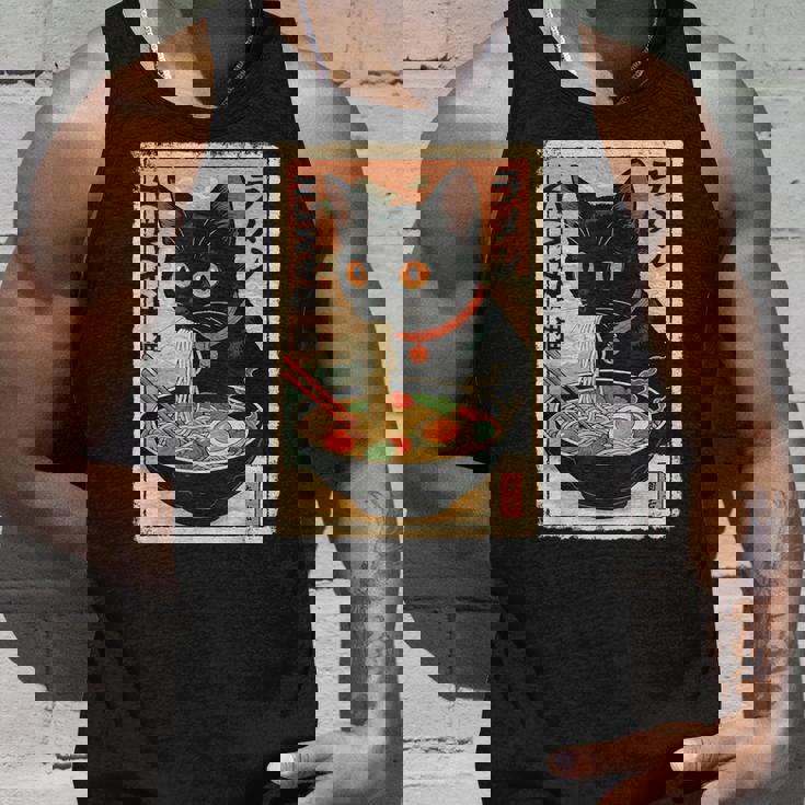 かわいい猫とラーメン麺 日本のアニメ漫画 タンクトップ 彼への贈り物