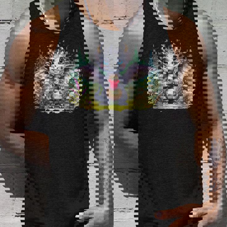 かわいい赤ちゃんドラゴンハート森林ファンタジー水彩ar タンクトップ 彼への贈り物